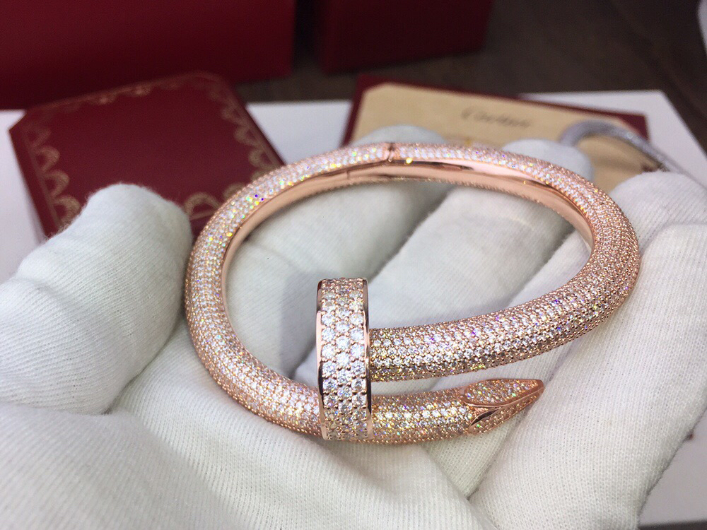 AAA Copy Cartier Juste Un Clou Diamond Pave Rose Gold Bracelet